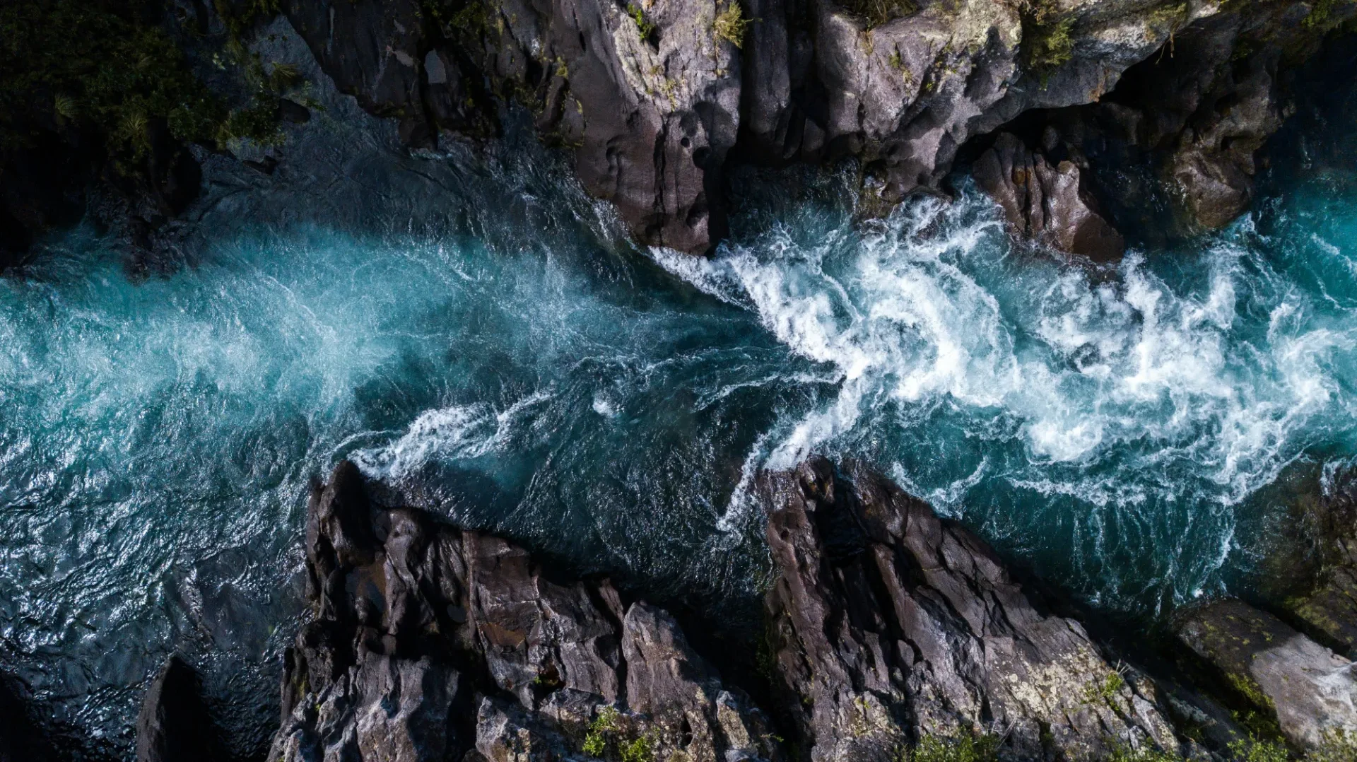Mer agitée vue du ciel